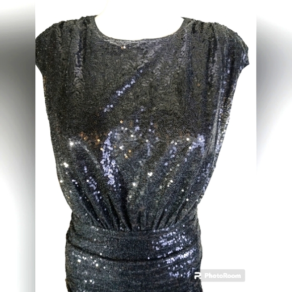 Vintage Party Cap Sleeve Backless Sequin Bodycon Dress Women's Size M - Picture 7 of 15